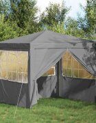 vidaXL Парти шатър 250 x 250 x 240 см Светлосиво Полиетилен и стомана