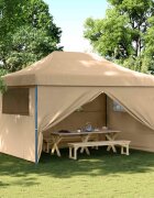 vidaXL Парти шатър 279 x 410 x 315 см Бежово Оксфордска тъкан