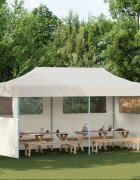 vidaXL Парти шатър 291 x 580 x 315 см Кремаво Оксфордска тъкан