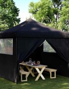 vidaXL Парти шатър 292 x 292 x 315 см Черно Оксфордска тъкан