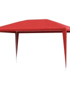 vidaXL Парти шатър 400 x 300 x 255 см Червено Полиетилен и стомана