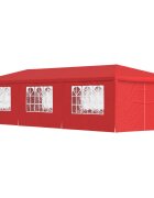 vidaXL Парти шатър 900 x 300 x 255 см Червено Полиетилен и стомана