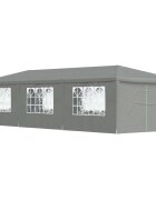 vidaXL Парти шатър 900 x 300 x 255 см Светлосиво Полиетилен и стомана