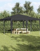 vidaXL Парти шатър Антрацит 400 x 400 x 266 см Полиетилен и стомана