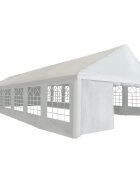 vidaXL Парти шатър Бяло 1600 x 600 x 370 cm Полиетилен и метал