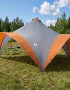 vidaXL Парти шатър с покрив Сив и оранжев 400 x 400 x 320 см
