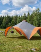 vidaXL Парти шатър с покрив Сив и оранжев 500 x 500 x 350 см