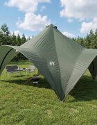 vidaXL Парти шатър Военнозелен 400 x 400 x 322 cm Полиестер и стомана