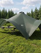 vidaXL Парти шатър Военнозелен 500 x 500 x 350 см Полиестер и стомана