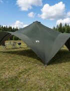vidaXL Парти шатър Военнозелен 600 x 600 x 400 см Полиестер и стомана