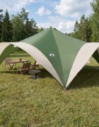 vidaXL Парти шатър Зелено 600 x 600 x 400 см Полиестер и стомана