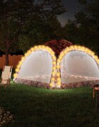 vidaXL Парти шатра с LED и 4 стени 36x36x23 м камуфлаж