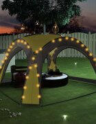 vidaXL Парти шатра с LED и 4 стени 36x36x23 м зелена
