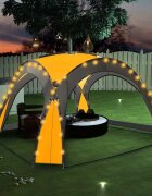 vidaXL Парти шатра с LED и 4 стени 36x36x23 м жълта