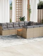 vidaXL Patio Sofa Set 10-местни Бежов микс и сиво