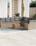 vidaXL Patio Sofa Set 10-местни Бежов микс и сиво