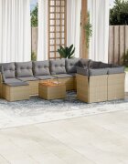 vidaXL Patio Sofa Set 10-местни Смес от бежово и светлосиво