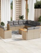 vidaXL Patio Sofa Set 12-местни Beige and Grey