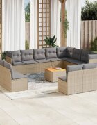 vidaXL Patio Sofa Set 12-местни Смес от бежово и светлосиво