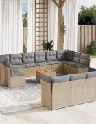 vidaXL Patio Sofa Set 13-местни Смес от бежово и светлосиво