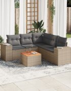 vidaXL Patio Sofa Set 5-местни Beige and Grey