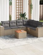 vidaXL Patio Sofa Set 6-местни Beige and Grey