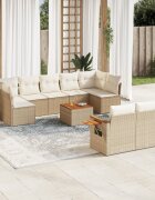 vidaXL Patio Sofa Set 9-местни Beige and Cream