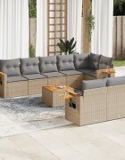 vidaXL Patio Sofa Set 9-местни Бежово и сиво