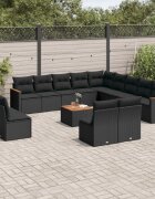 vidaXL Patio Sofa Set Black