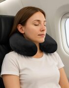 vidaXL Пътна възглавница за врата Черен Мемори пяна 27 x 27 x 8 см