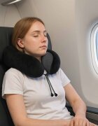 vidaXL Пътна възглавница за врата Черно Мемори пяна 27 x 26 x 14 см