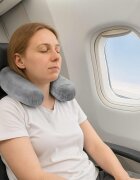 vidaXL Пътна възглавница за врата Сив Мемори пяна 27 x 27 x 85 см