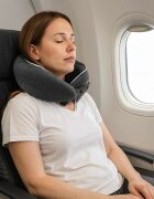 vidaXL Пътна възглавница за врата Тъмен сив Мемори пяна
