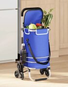 vidaXL Пазарски тролей 1 Синьо 47 x 39 x 1005 см Оксфордска тъкан