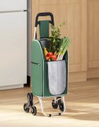vidaXL Пазарски тролей Зелен 395 x 33 x 93 см Оксфордска тъкан