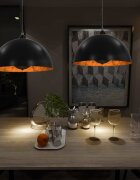 vidaXL Пендели 2 бр черно и златисто полусферични 40 см E27