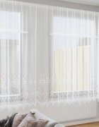 vidaXL Перде от дантела Бяло 245 x 400 см Полиестер
