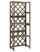 vidaXL Пергола с рафтове сива 55x30x140 см чам масив