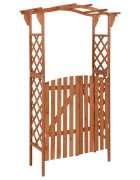 vidaXL Пергола с врата 116x40x204 см масивен чам