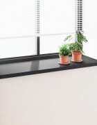 vidaXL Перваз за прозорец Черен с дървесен фибър 120 x 50 x 45 см ПВЦ