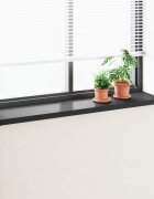 vidaXL Перваз за прозорец Черен с дървесен фибър 140 x 35 x 45 см ПВЦ
