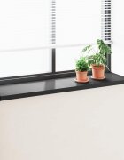 vidaXL Перваз за прозорец Черен с дървесен фибър 160 x 45 x 45 см ПВЦ