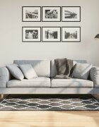 vidaXL Перящ се килим черно и бяло 80x150 см