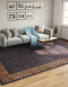 vidaXL Перящ се килим черно и златисто 400x300 см