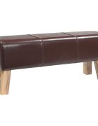 vidaXL Пейка 110 x 30 x 45 см Истинска Тъмен кафяв