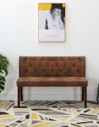 vidaXL Пейка 120 см кафява изкуствен велур
