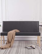 vidaXL Пейка 1395 см сива изкуствена кожа