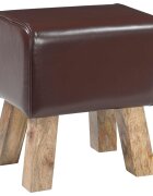 vidaXL Пейка 40 x 30 x 45 cm Истинска Тъмен кафяв