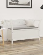 vidaXL Пейка бяла 107x45x755 см масивна ела
