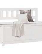 vidaXL Пейка бяла 110x41x765 см борово дърво масив